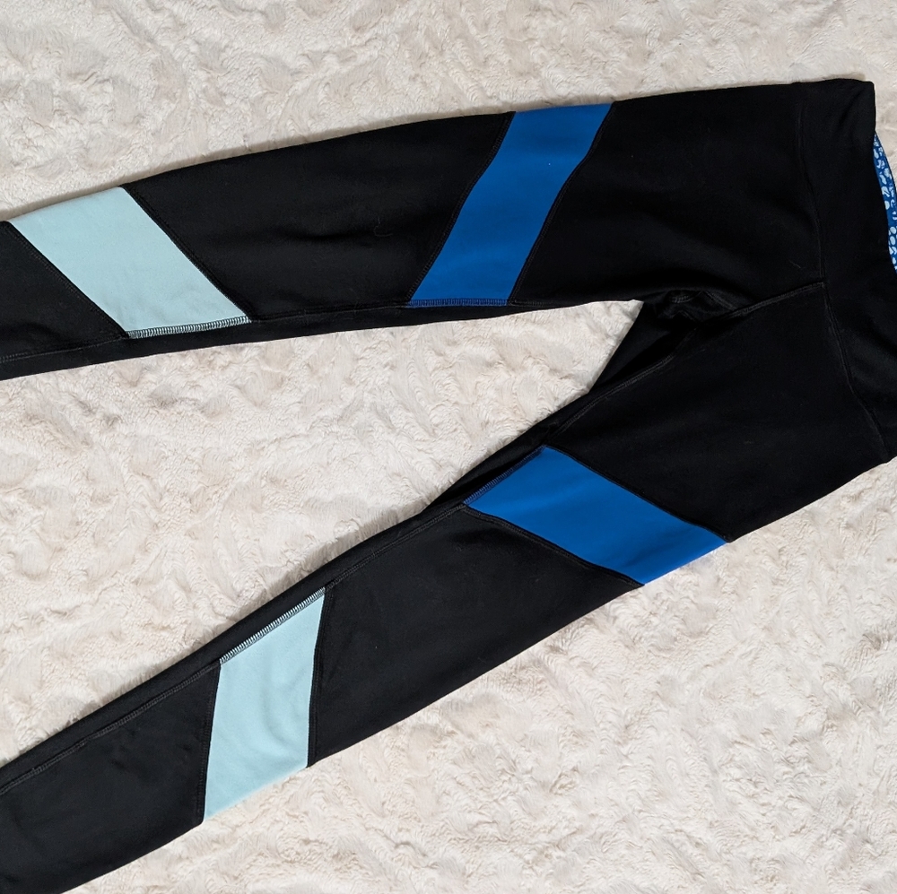 Champion Blue Patterned Leggings Size Small